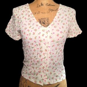 Mango ditzy floral short sleeve top